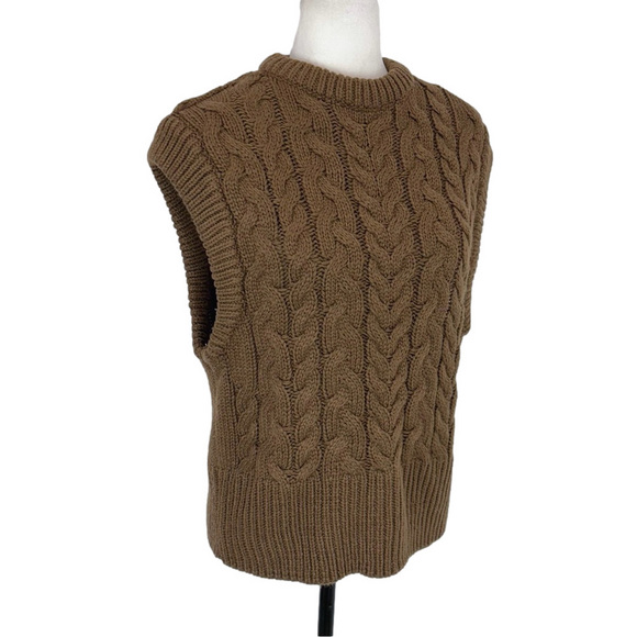 Retrod brown cable knit vest - Picture 1 of 6